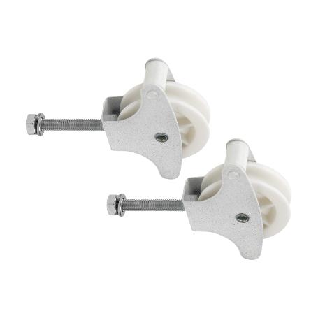 PACK 2 POLEAS PARA TENDEDERO COLOR BLANCO  ROLDANA 4 CM