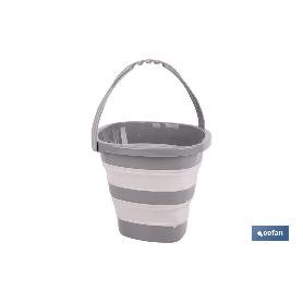 CUBO PLEGABLE COLOR GRIS/BLANCO 11 L