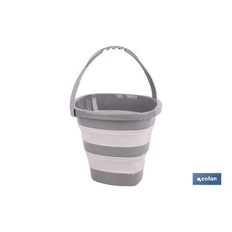 CUBO PLEGABLE COLOR GRIS/BLANCO 11 L