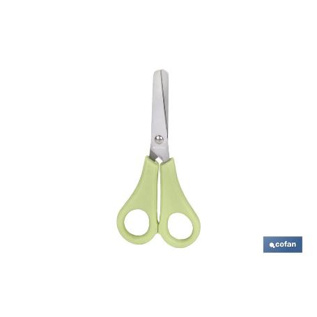 TIJERA ESCOLAR CON PUNTA REDONDA DE COLOR VERDE 13,3 CM
