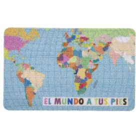 FELPUDO CON ESTAMPADO DIGITAL EL MUNDO 40 X 60 CM