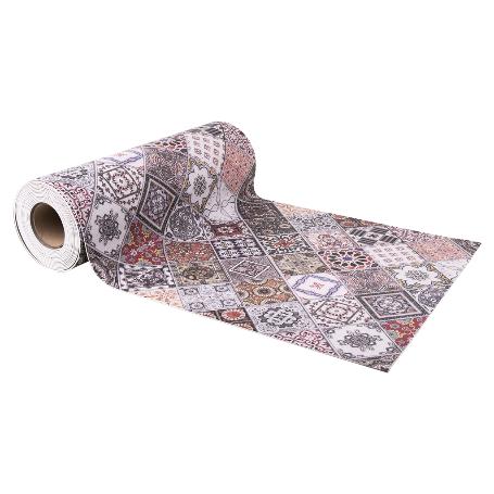ROLLO DE ALFOMBRA VINÍLICA DISEÑO GEOMÉTRICO 84% VINILO 16% POLIÉSTER 52 CM X 20 M