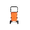 CARRO DE LA COMPRA NARANJA Y NEGRO ABATIBLE DE ALUMINIO CON 6 RUEDAS GIRATORIAS 53 L