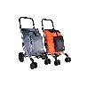 CARRO DE LA COMPRA NARANJA Y NEGRO ABATIBLE DE ALUMINIO CON 6 RUEDAS GIRATORIAS 53 L