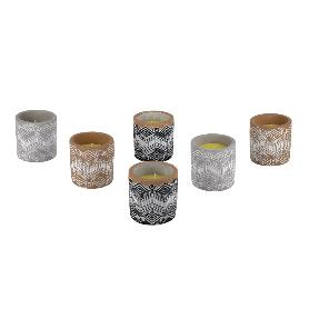 VELA AROMÁTICA DE CITRONELA MACETA DECORADA  170 G