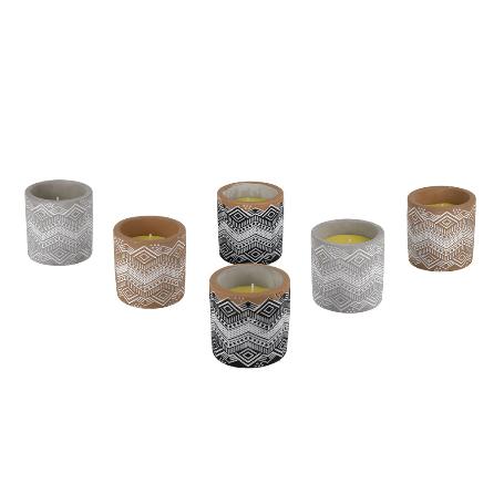 VELA AROMÁTICA DE CITRONELA MACETA DECORADA  170 G