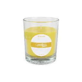 VELA AROMÁTICA DE CITRONELA EN VASO TRANSPARENTE 120 G   CAJA 6 UNID.