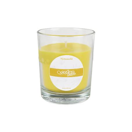 VELA AROMÁTICA DE CITRONELA EN VASO TRANSPARENTE 120 G   CAJA 6 UNID.