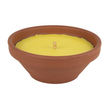 VELA AROMÁTICA DE CITRONELA RECIPIENTE TERRACOTA 300 G   CAJA 6 UNID.
