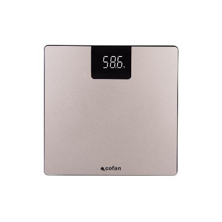 BÁSCULA DE BAÑO DIGITAL DE COLOR PIEDRA CON PANTALLA LED 30 X 30 X 2,2 CM