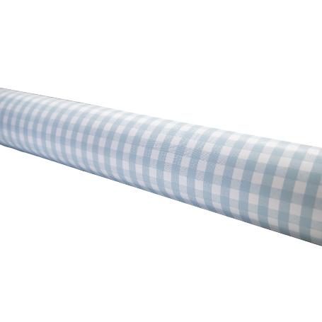 ROLLO DE MANTEL ANTIMANCHAS CUADROS AZULES 1,40 X 20 M