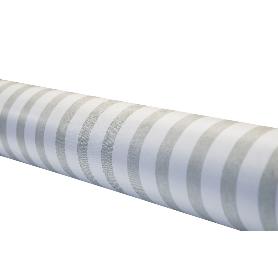 ROLLO DE MANTEL ANTIMANCHAS DE RAYAS BEIGE Y BLANCO 1,40 X 20 M