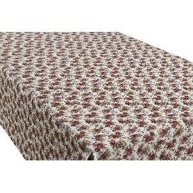 ROLLO DE MANTEL ANTIMANCHAS RESINADO 50% ALGODON/50% POLIESTER. ROSAS 1,40 X 25 M