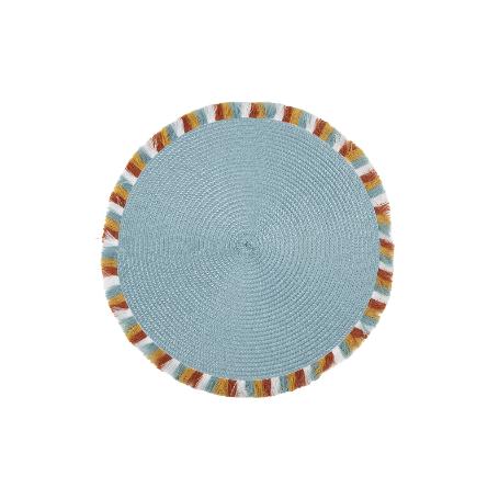 BAJOPLATO REDONDO DE COLOR AZUL MEDIDA 38 CM   CAJA 6 UNID.