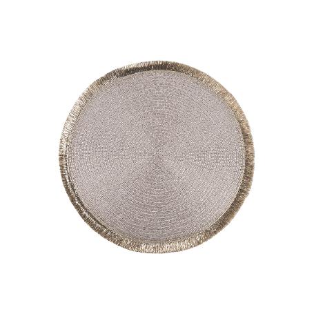 BAJOPLATO REDONDO DE COLOR CHAMPAGNE MEDIDA 38 CM   CAJA 6 UNID.