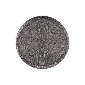 BAJOPLATO REDONDO DE COLOR PLATA MEDIDA 38 CM   CAJA 6 UNID.