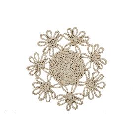 BAJOPLATO FORMA FLOR  FIBRA NATURAL MEDIDA 35 CM   CAJA 6 UNID.