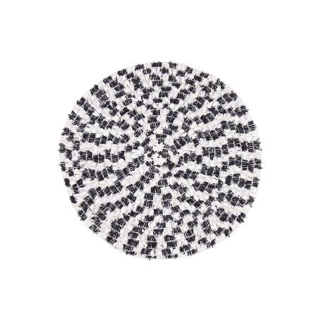 BAJOPLATO REDONDO DE COLOR NEGRO Y BEIGE MEDIDA 38 CM   CAJA 6 UNID.