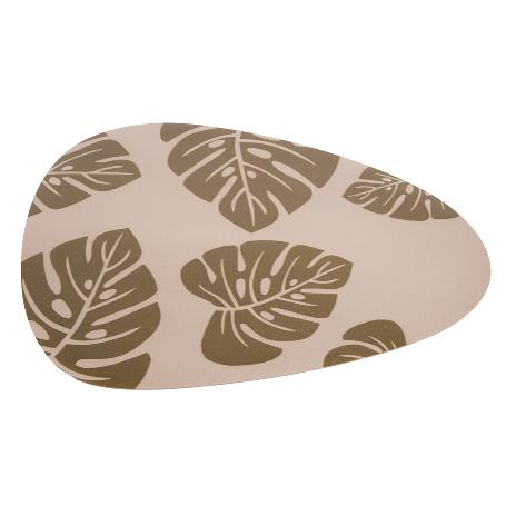 BAJOPLATO FORMA TRIANGULAR DE COLOR MARRON CLARO  ESTAMPADO  MEDIDA 45 X 36 CM   CAJA 6 UNID.