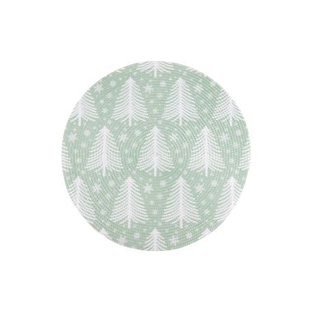 BAJOPLATO REDONDO DE COLOR VERDE / BLANCO MEDIDA 38 CM   CAJA 6 UNID.