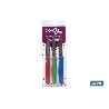 PACK DE 3 CUCHILLOS PUNTILLA COLOR ROJO VERDE AZUL