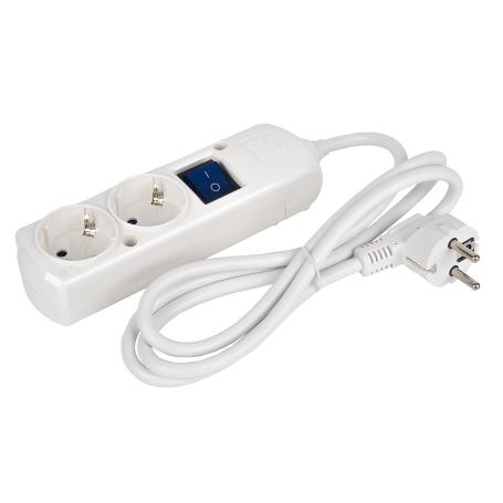 BASE BIPOLAR 2 TOMAS Y PROLONGACIÓN 1,5M CON INTERRUPTOR LUMINOS 16A250V