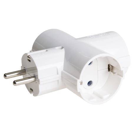 ADAPTADOR SCHUKO 3 VIAS  (16A-250V)