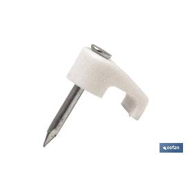 GRAPA PLÁSTICO CABLE PLANO 5.4X3.3MM VENTA UNITARIA