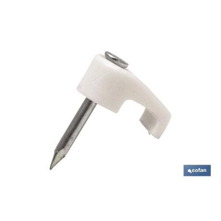 GRAPA PLÁSTICO CABLE PLANO 5.4X3.3MM VENTA UNITARIA