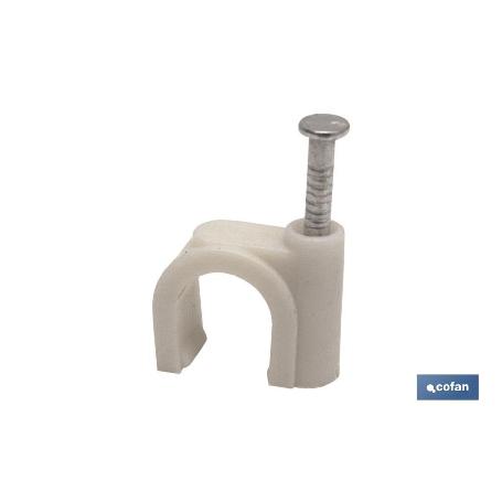 GRAPA PLASTICA CABLE REDONDO 14MM VENTA UNITARIA