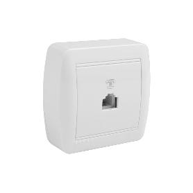 BASE TELEFONO RJ11 SUPERFICIE BLANCO MODELO ATLANTIS