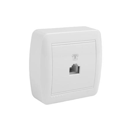 BASE TELEFONO RJ11 SUPERFICIE BLANCO MODELO ATLANTIS