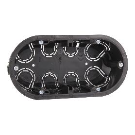CAJA DOBLE EMPOTRAR MECANISMOS 140X68X46 4 ENTRADAS TUBO   CAJA 10 UNID.