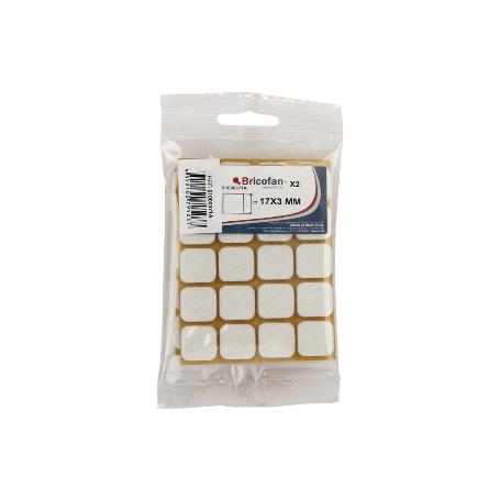 BLÍSTER DE 2X12 UDS. FIELTRO CUADRADO BLANCO 22X22X3 MM VENTA UNITARIA