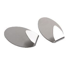 2 UDS COLGADOR AUTOADH. OVAL INOX GRANDE