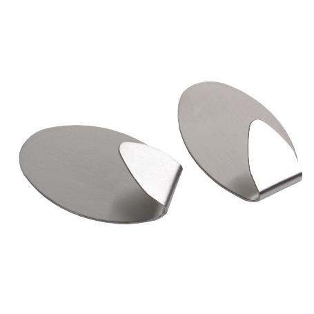 2 UDS COLGADOR AUTOADH. OVAL INOX GRANDE