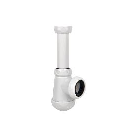 SIFÓN BOTELLA CORTO CON SALIDA Ø32-40 Y RACOR 1 1/4