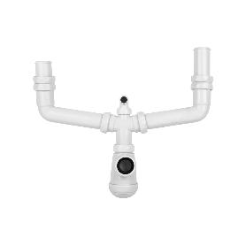 SIFÓN BOTELLA CON SALIDA Ø32-40, DOBLE RACOR 1 1/2 Y TOMA AUXILIAR