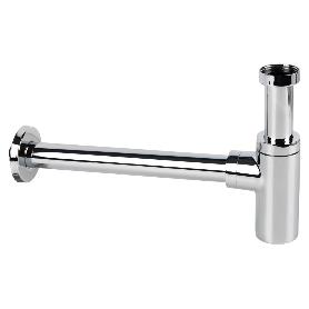 SIFÓN BOTELLA CROMADO CILÍNDRICO SALIDA Ø32-40 330 MM Y RACOR 1 1/4