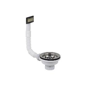 VÁLVULA FREGADERO 1 1/2 X 115 CON CESTA REJILLA Y REBOSADERO