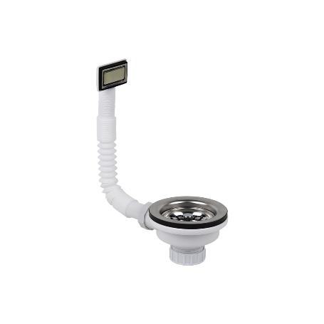 VÁLVULA FREGADERO 1 1/2 X 115 CON CESTA REJILLA Y REBOSADERO