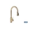 GRIFO DE COCINA DORADO DE ACERO CEPILLADO CON MANGUERA EXTENSIBLE Y 3 FUNCIONES 400 X 220 X 54 MM
