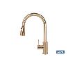 GRIFO DE COCINA DORADO DE ACERO CEPILLADO CON MANGUERA EXTENSIBLE Y 3 FUNCIONES 400 X 220 X 54 MM