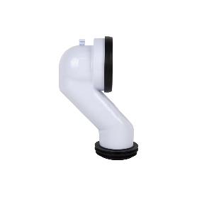 MANGUITO DE CONEXIÓN ACODADO 45° PARA INODORO CON GOMA LABIADA Ø110 MM