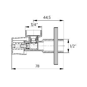 VÁLVULA DE ESCUADRA 1/2 X 3/4 LAVADORA