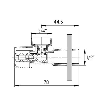 VÁLVULA DE ESCUADRA 1/2 X 3/4 LAVADORA