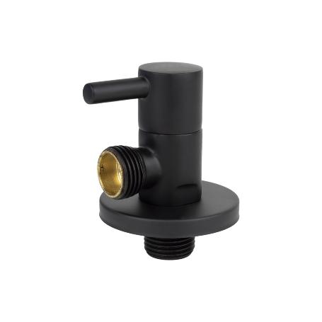 VÁLVULA DE ESCUADRA 1/2 X 1/2 MODELO LUX NEGRA