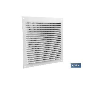 REJILLA DE VENTILACIÓN ALUMINIO BLANCO CON MOSQUITERA 17 X 17 CM VENTA UNITARIA