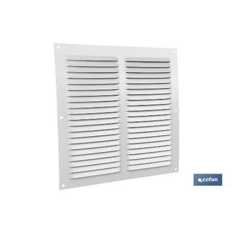REJILLA DE VENTILACIÓN ALUMINIO BLANCO CON MOSQUITERA 25 X 25 CM VENTA UNITARIA