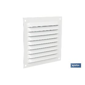 REJILLA DE VENTILACIÓN ALUMINIO BLANCO CON MOSQUITERA 30 X 30 CM   CAJA 5 UNID.